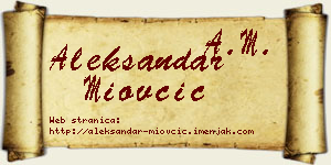 Aleksandar Miovčić vizit kartica